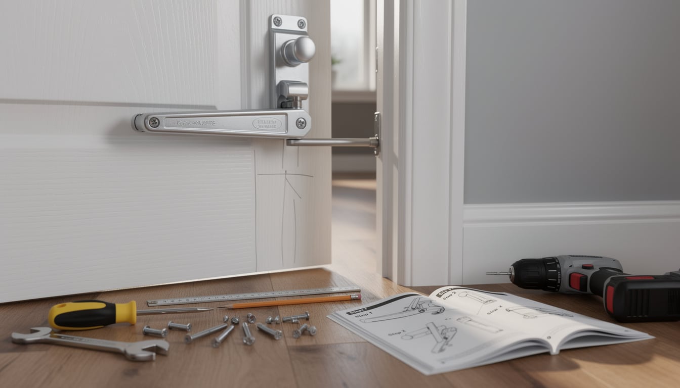 découvrez notre guide étape par étape pour l'installation facile de votre ferme-porte hydraulique automatique et assurez une fermeture parfaite et sécurisée de vos portes.