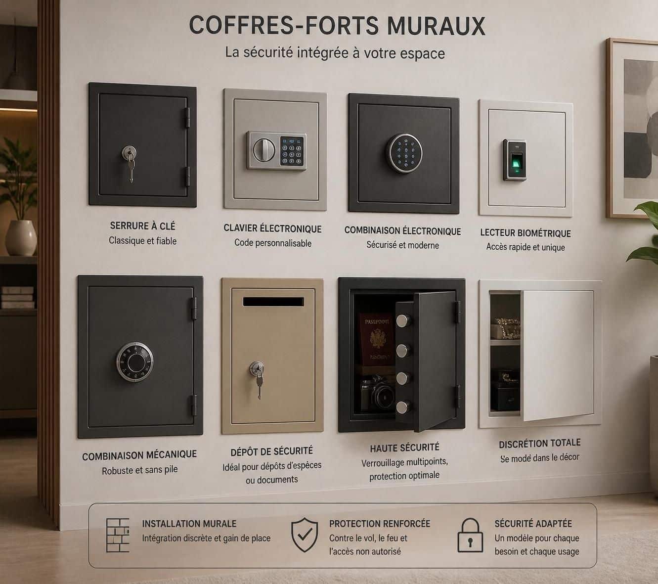 découvrez les différents types de systèmes pour l'installation de coffres-forts muraux, leurs avantages, et comment choisir la solution adaptée à vos besoins de sécurité.